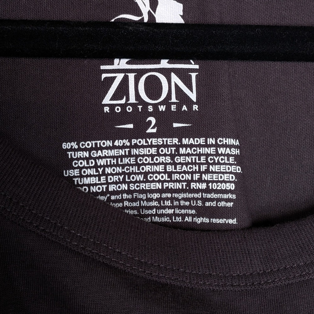 Zion Rootswear Bob Marley & The Wailers O Ring Open Shoulder Short Sleeve Tee 2X - Picture 4 of 6